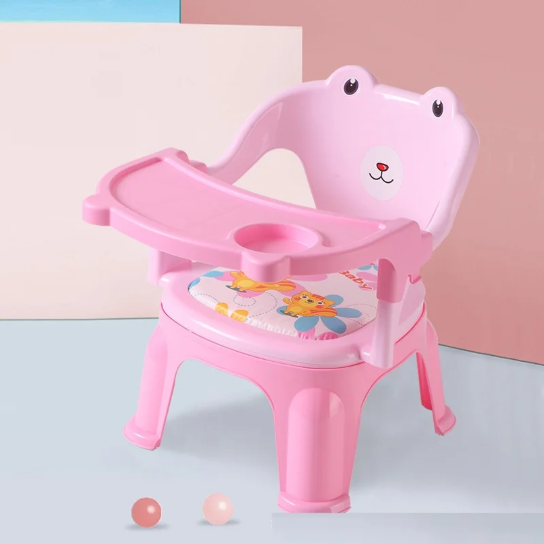 Cute Baby Feeding Chair with Soft Seat & Removable Tray